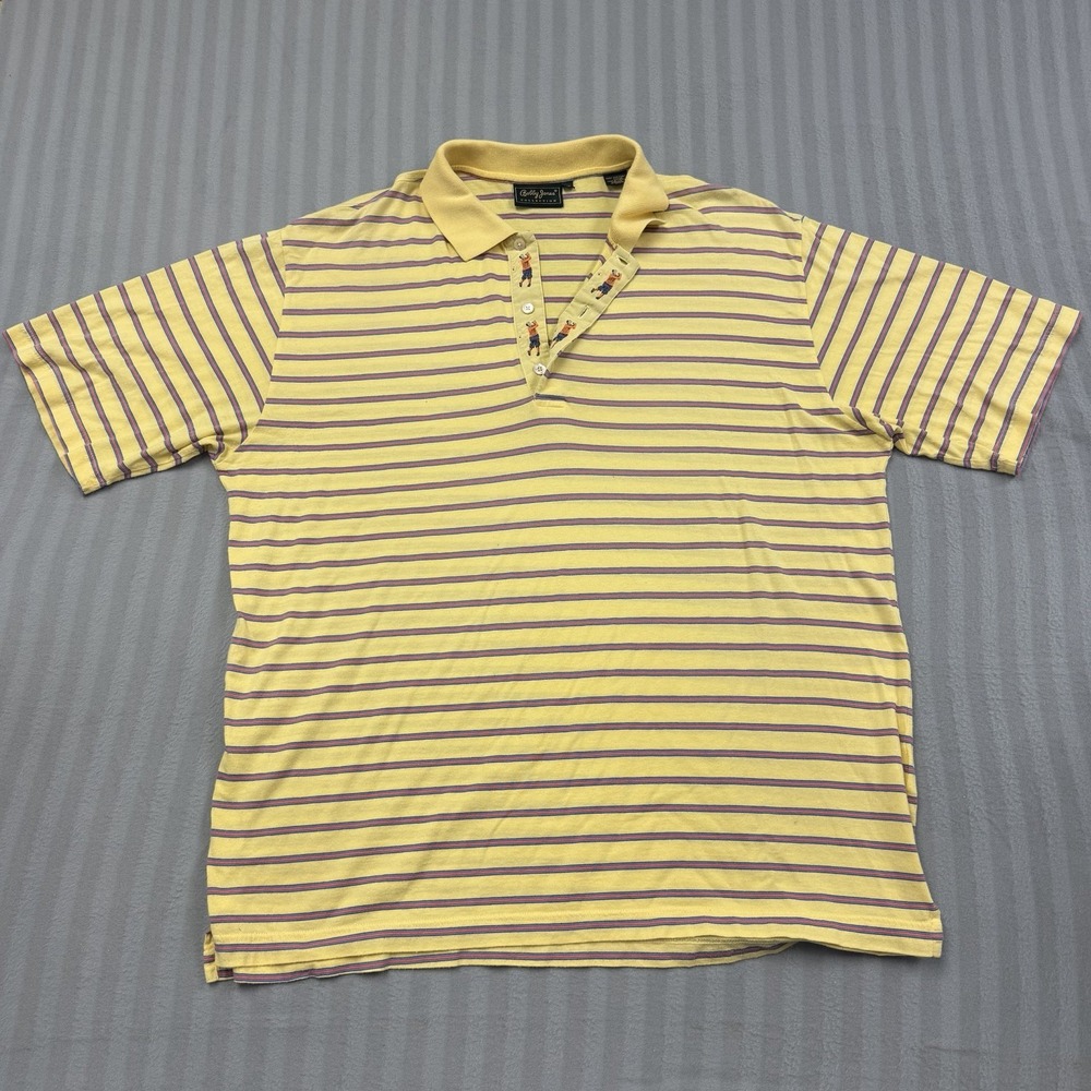 Vintage Bobby Jones Collection Golf Polo Mens Large Striped Short Sleeve
